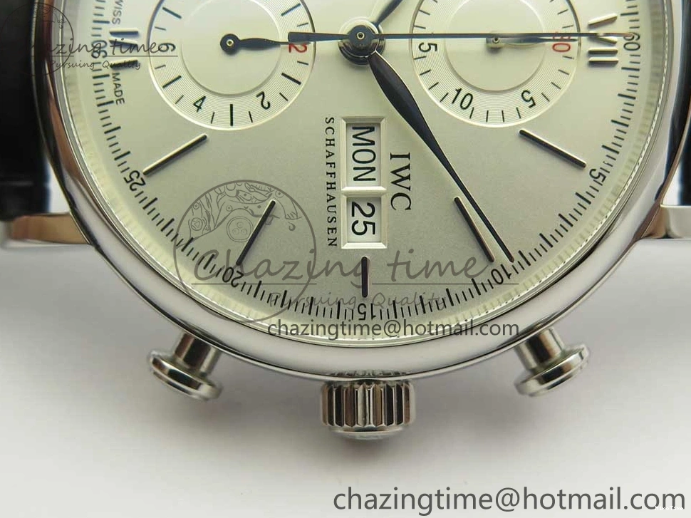 MIROTIME 0123 Portofino IW391001 SS ZK 1:1 Best Edition White Dial Silver Markers on Black Leather Strap A RelaxedFit 7139